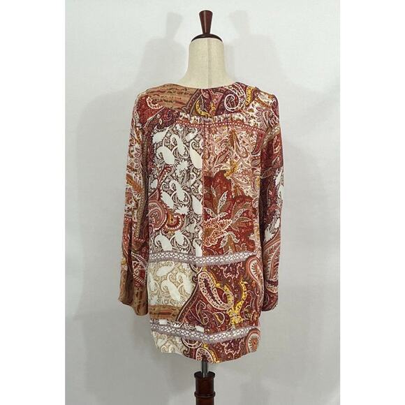 CITRON SANTA MONICA Sz M Medium Cupra Pullover Top Red Orange Print NWT - Picture 6 of 9